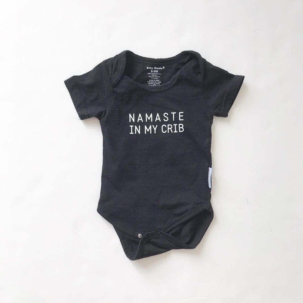 Silly Souls namaste in my crib bodysuit EUC 6-9m